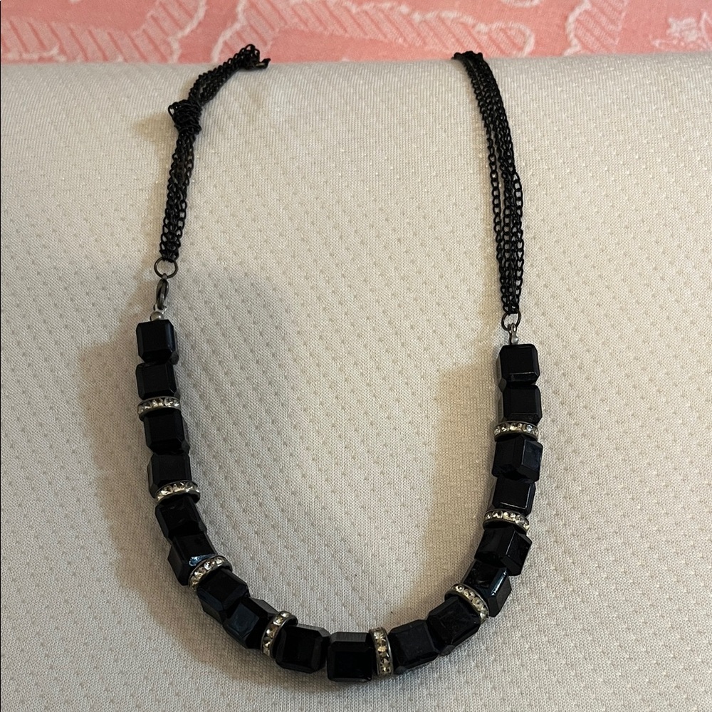 Elegant Black Beaded Necklace